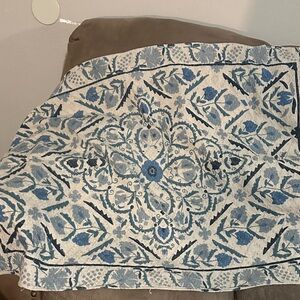 Floral Blue and White Tapestry